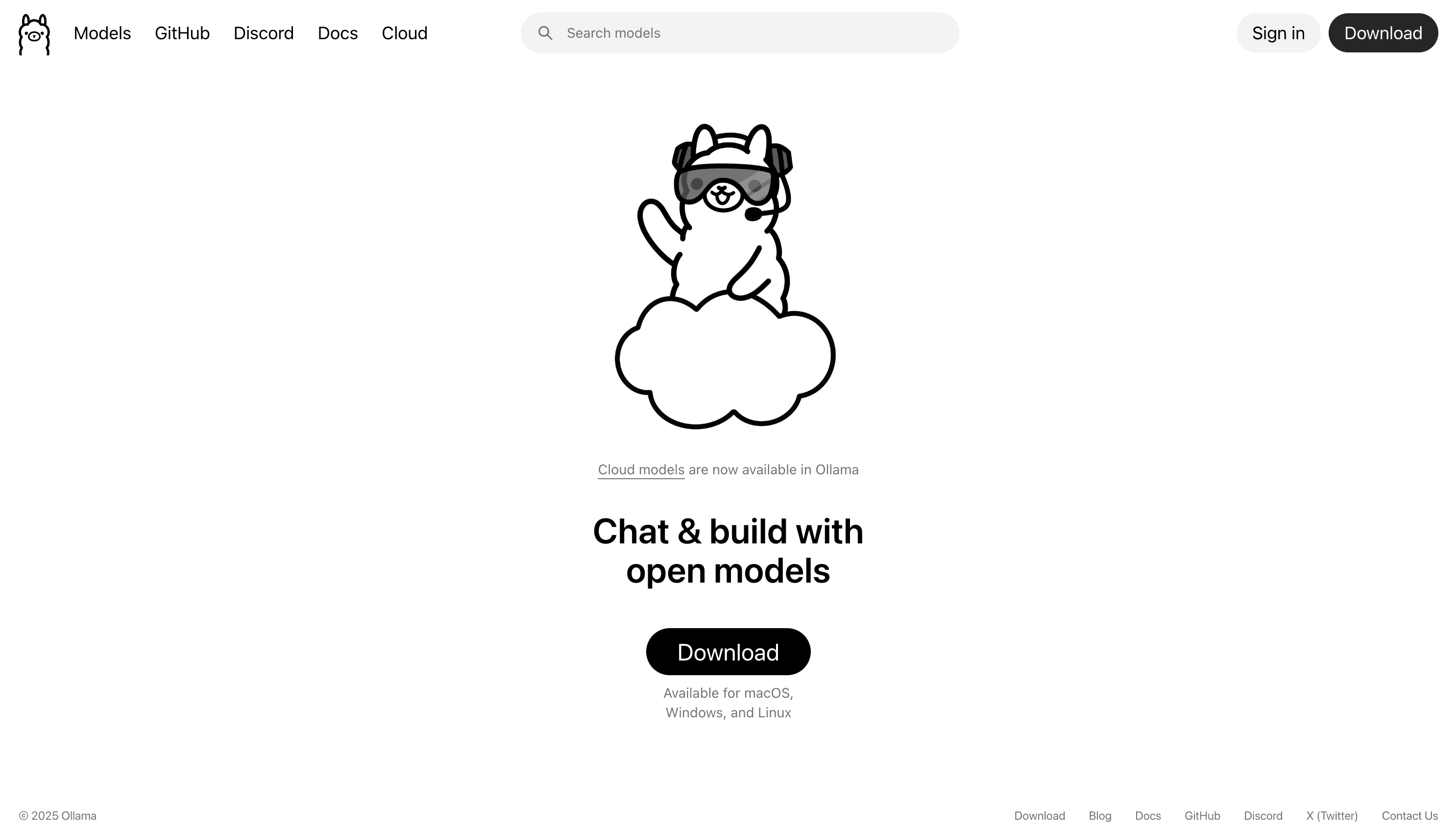 Ollama running a local language model from the command line.